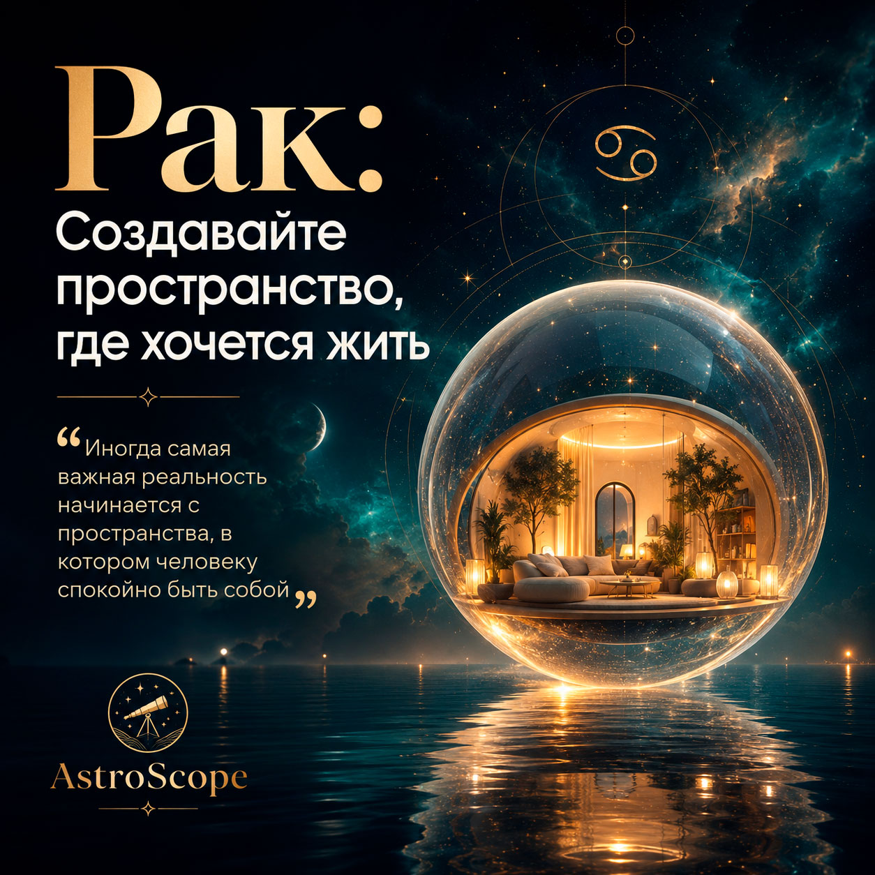 ♋ Рак, энергия 1 августа: Создавайте пространство, где хочется жить