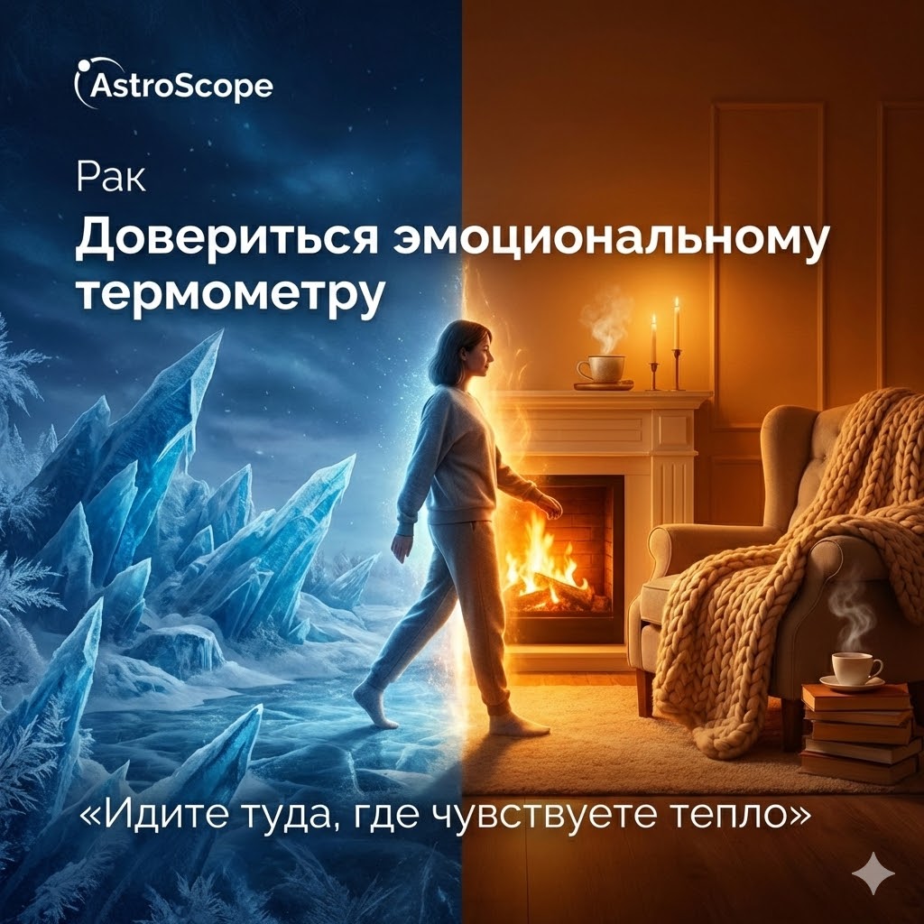 Рак: Идите на тепло — ваш компас сегодня в сердце