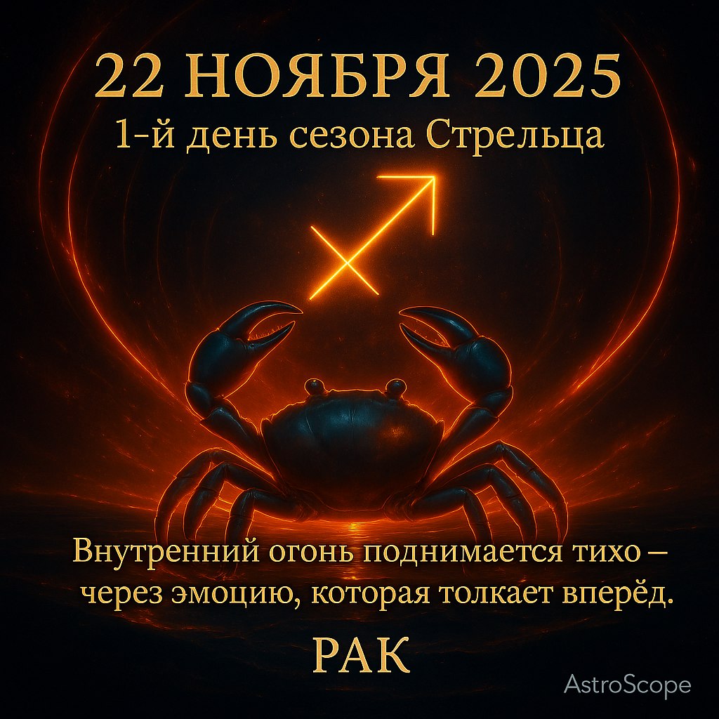 ♋️ Рак 22 ноября 2025 — сила эмоции и мягкий старт
