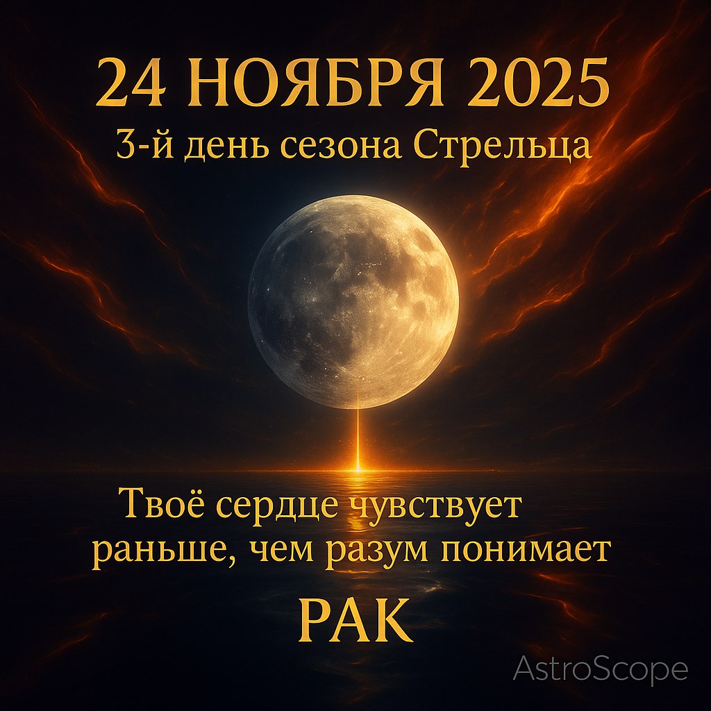 ♋ Рак 24 ноября 2025 — момент, когда чувства ведут вперёд