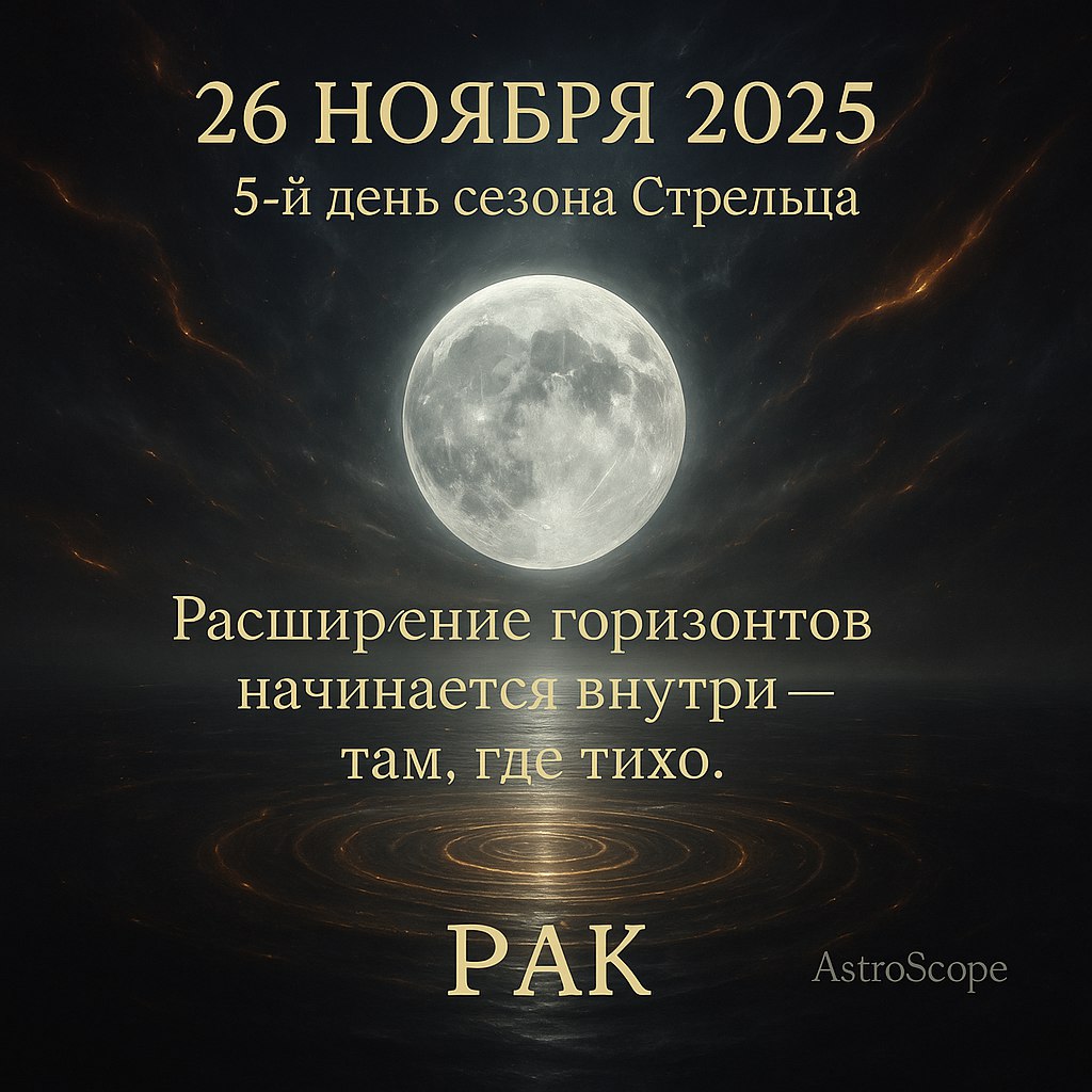 ♋ Рак 26 ноября 2025 — глубокое спокойствие открывает новые горизонты