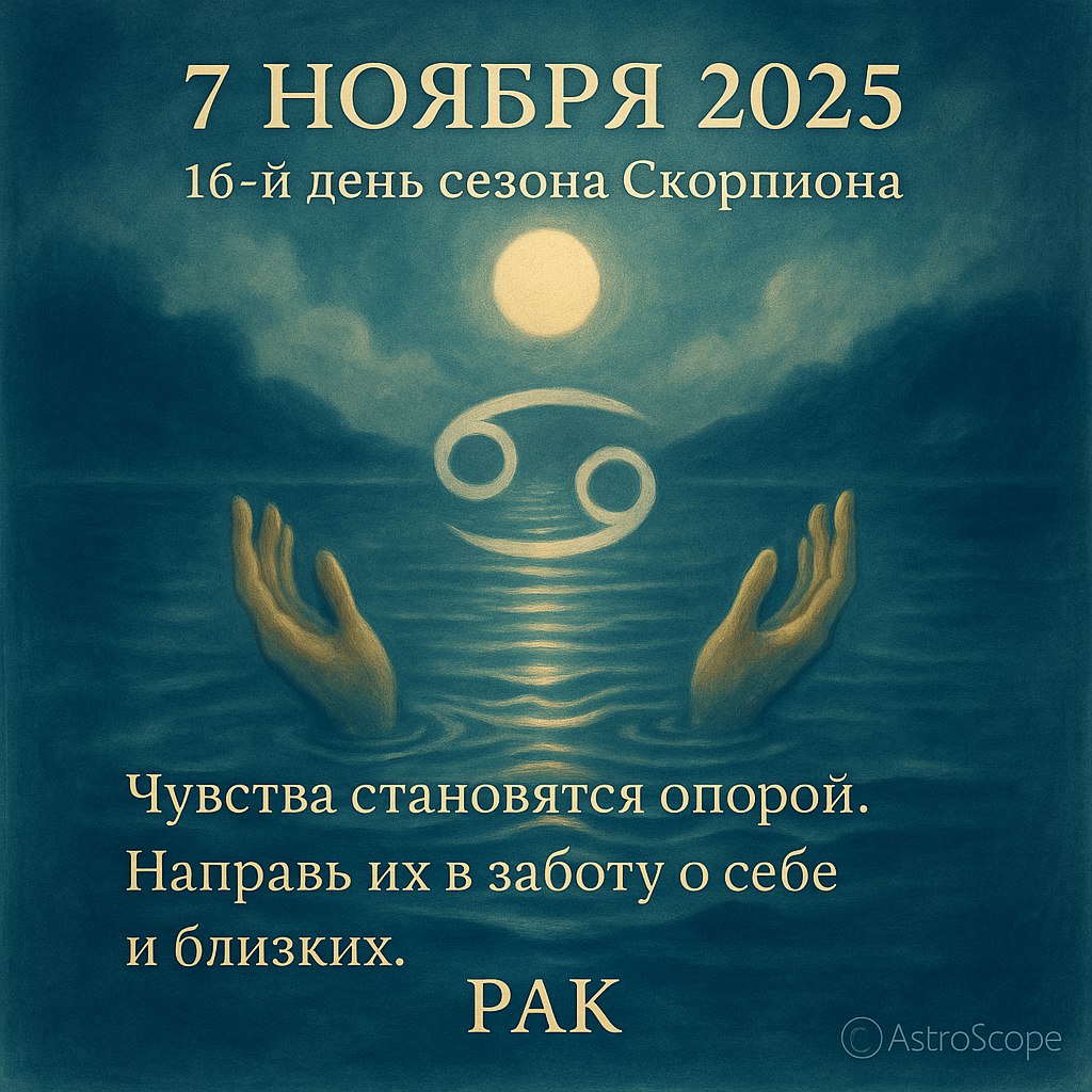 Рак 7 ноября 2025 — магия чувств и заботы