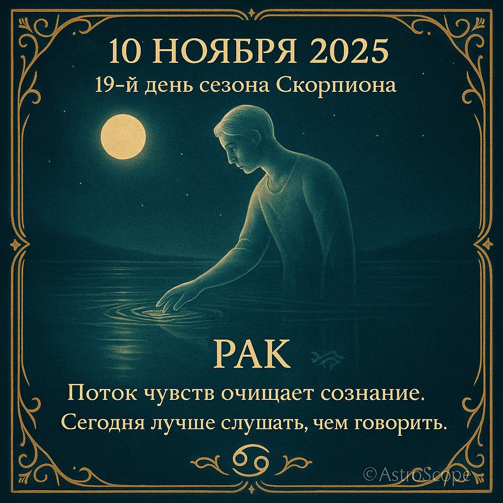 Рак 10 ноября 2025 — день эмоционального очищения