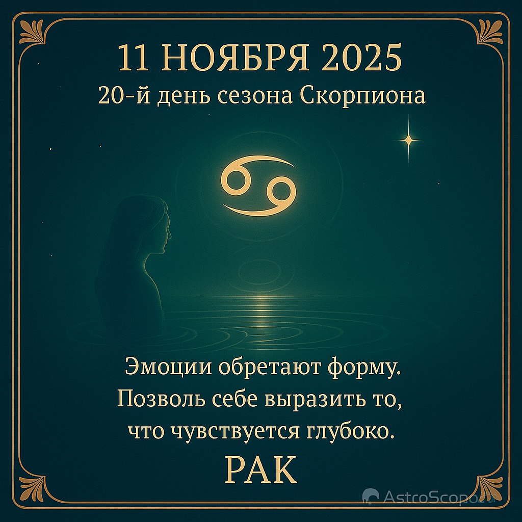 ♋ Рак 11 ноября 2025 — день глубоких чувств и искреннего самовыражения
