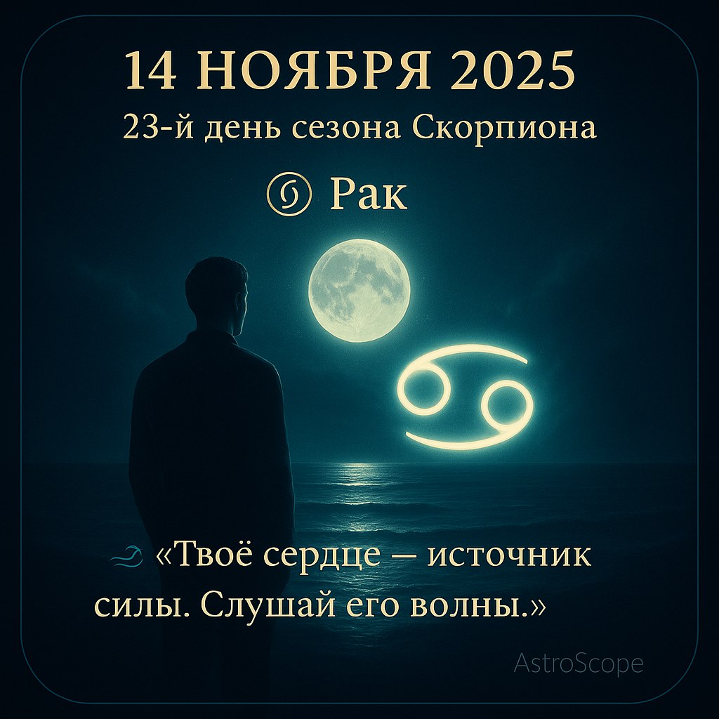 Рак 14 ноября 2025 — день внутренней гармонии и силы сердца