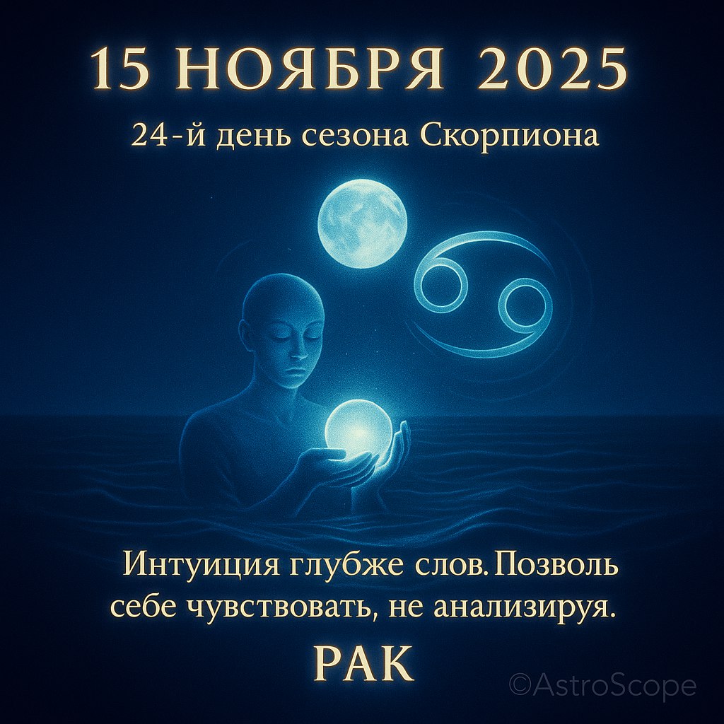 Рак 15 ноября 2025 — день доверия внутреннему голосу