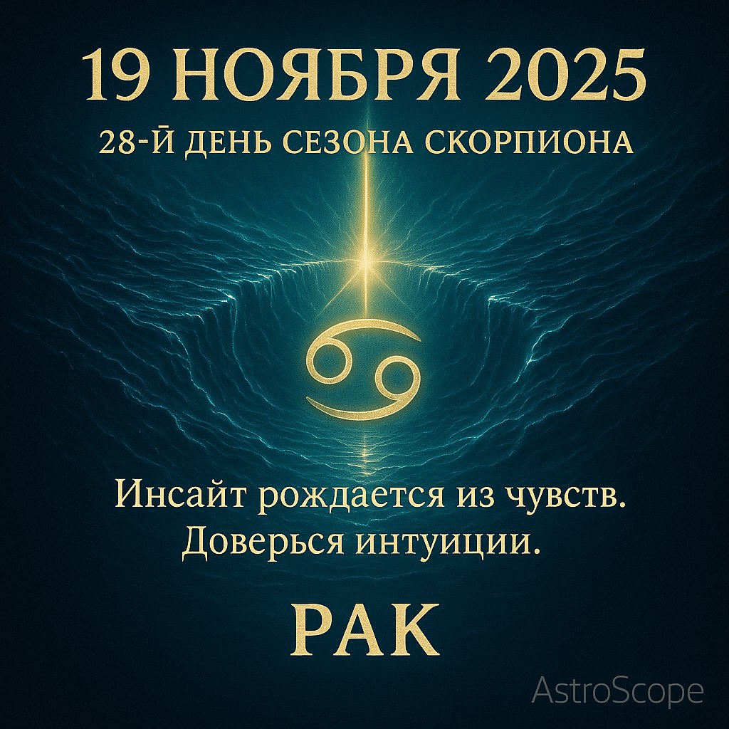 ♋ Рак 19 ноября 2025 — Голос сердца откроет путь к пониманию
