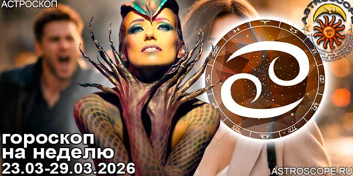Рак и ваш гороскоп на неделю по аспектам периода с 23 марта по 29 марта 2026
