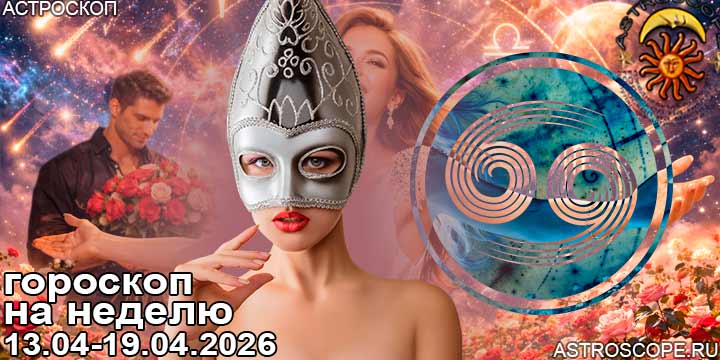 Рак и ваш гороскоп на неделю по аспектам периода с 13 апреля по 19 апреля 2026