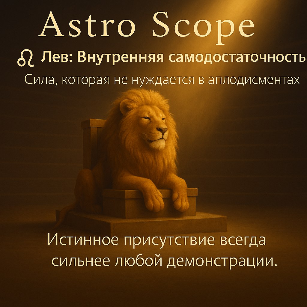 ♌ Лев: День внутренней самодостаточности Сила, которая не нуждается в аплодисментах