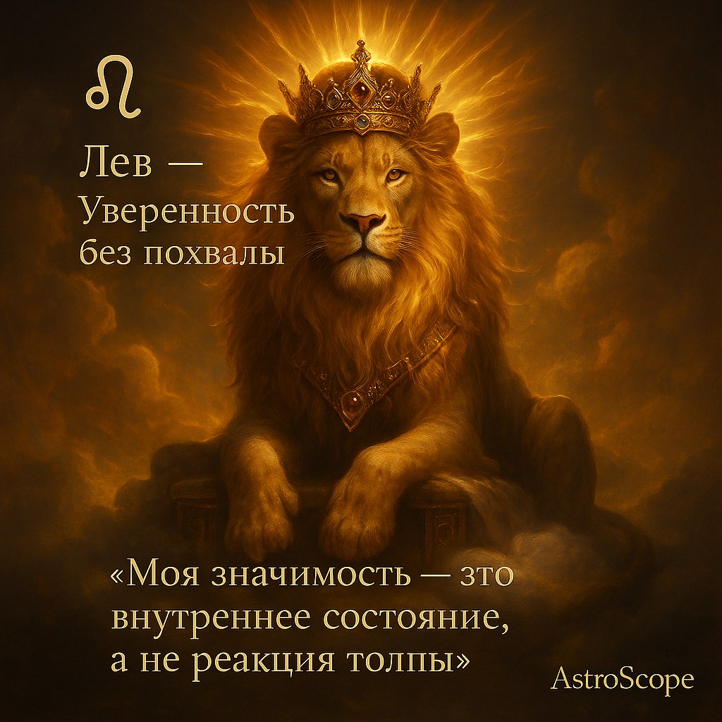 ♌️ Лев — Уверенность без похвалы