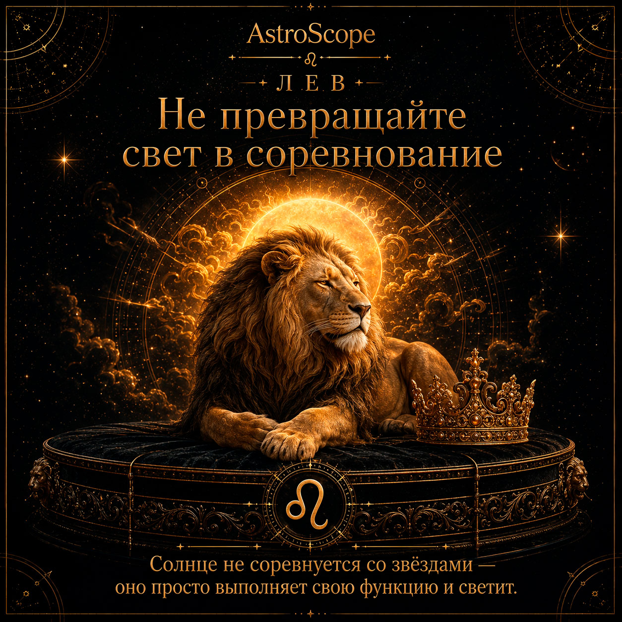 ♌ Лев, энергия 9 августа: Не превращайте свет в соревнование