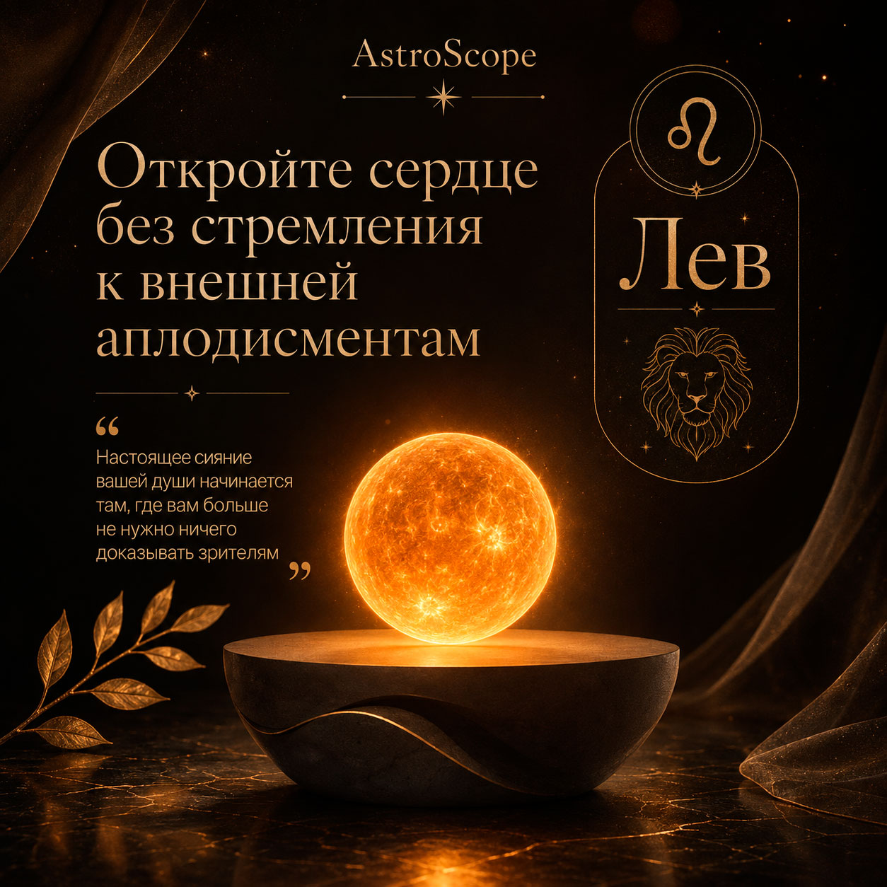 ♌ Лев, энергия 16 августа: Откройте сердце без стремления к внешней аплодисментам