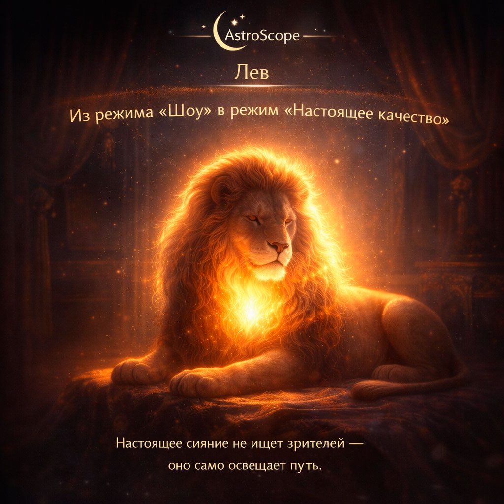 Прогноз для Льва на 22 февраля: Из режима «Шоу» в режим «Настоящее качество»