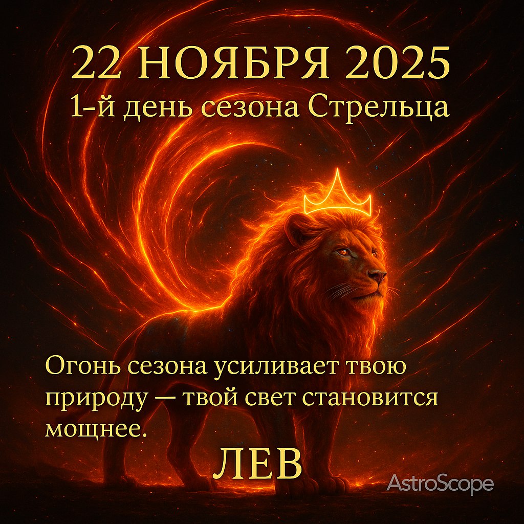 ♌️ Лев 22 ноября 2025 — твой свет становится сильнее
