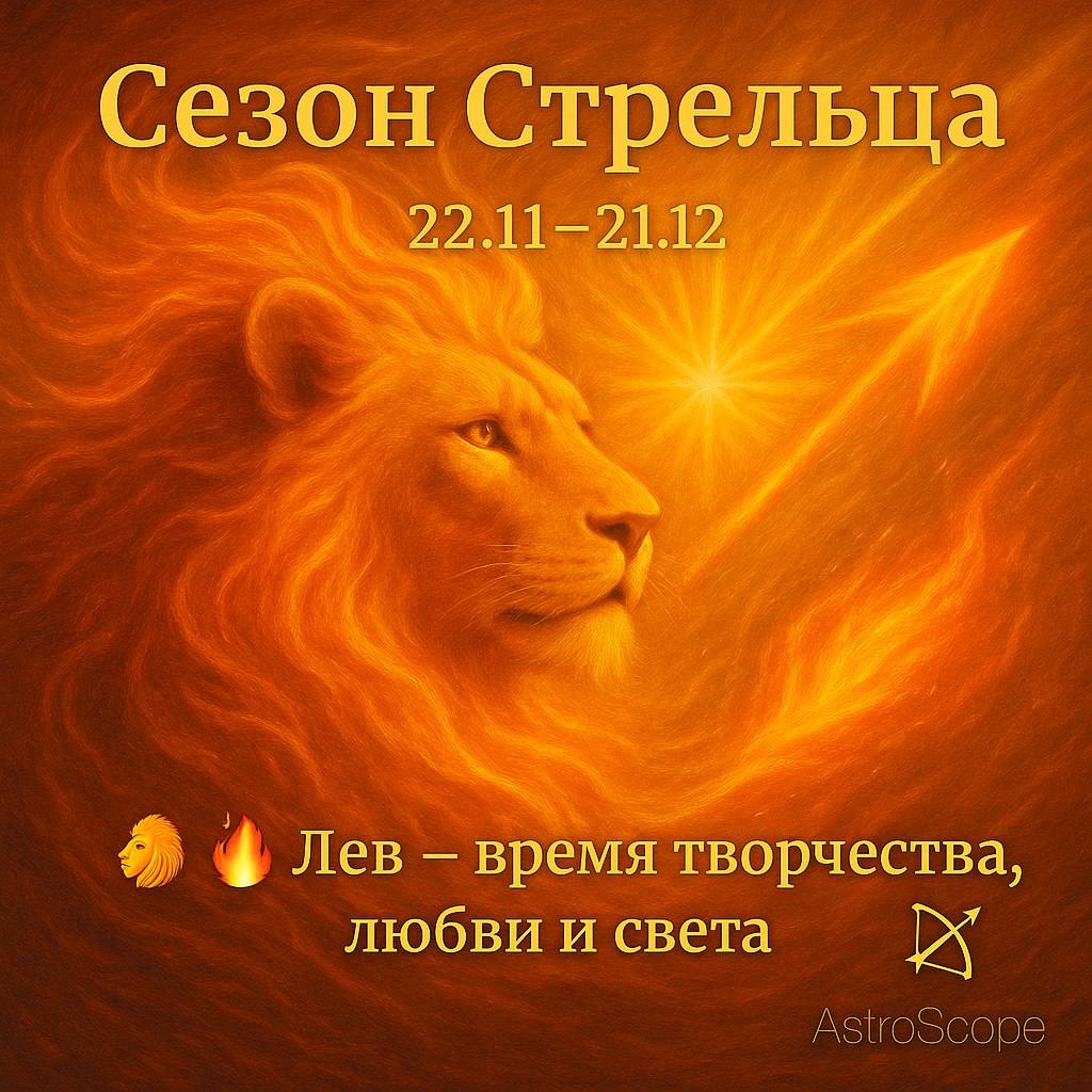 Лев в Сезон Стрельца — время сиять шире и смелее