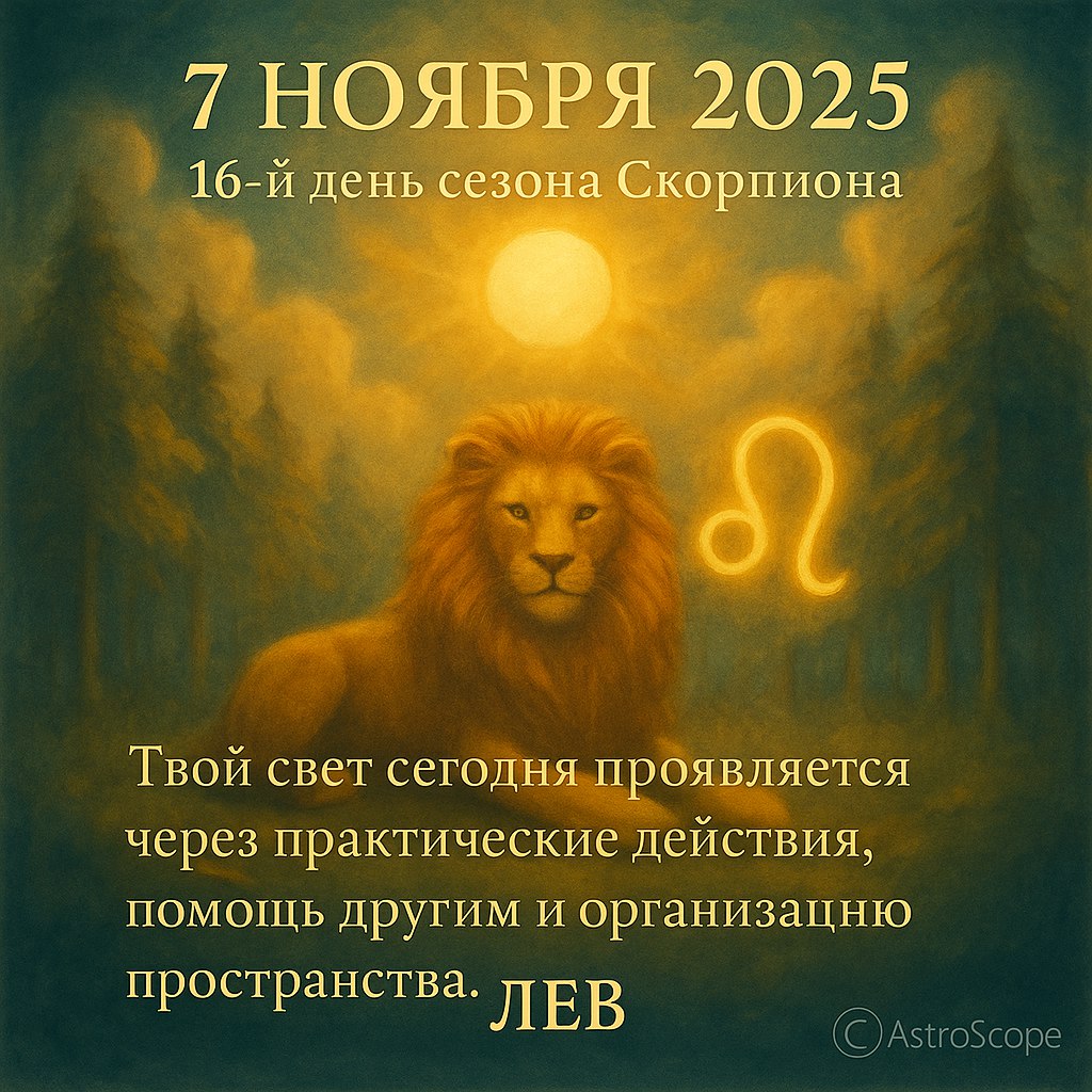 7 ноября 2025 сила Льва проявляется в действиях