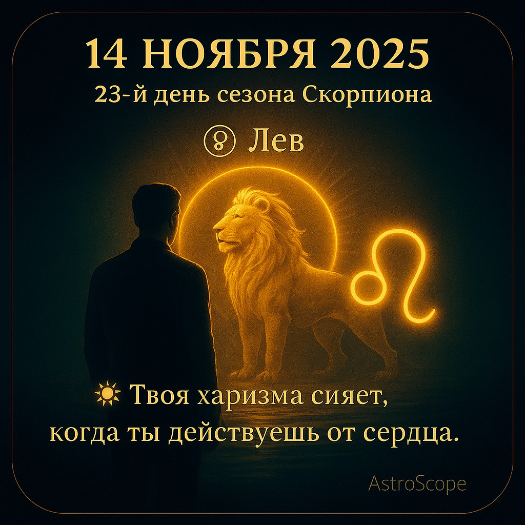 Лев 14 ноября 2025 — день сияния внутренней силы