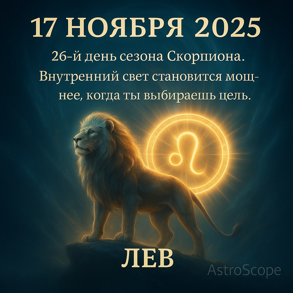 ♌ Лев 17 ноября 2025 — время направить свой свет на главное