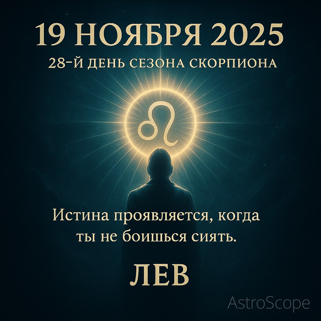 ♌ Лев 19 ноября 2025 — Смелость сиять раскрывает внутренний свет