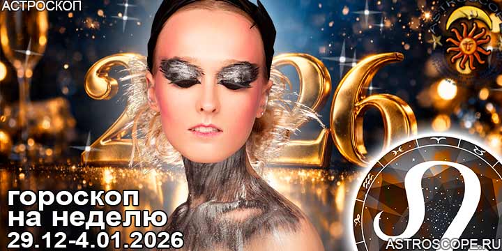 Лев и ваш гороскоп на неделю по аспектам периода с 29 декабря по 4 января 2026
