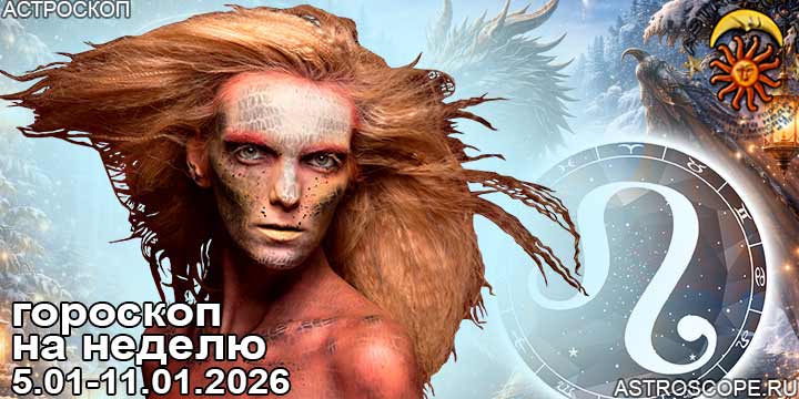 Лев и ваш гороскоп на неделю по аспектам периода с 5 января по 11 января 2026