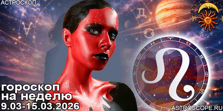 Лев и ваш гороскоп на неделю по аспектам периода с 9 марта по 15 марта 2026
