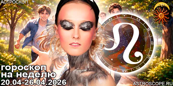 Лев и ваш гороскоп на неделю по аспектам периода с 20 апреля по 26 апреля 2026
