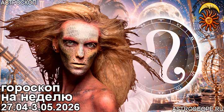 Лев и ваш гороскоп на неделю по аспектам периода с 27 апреля по 3 мая 2026