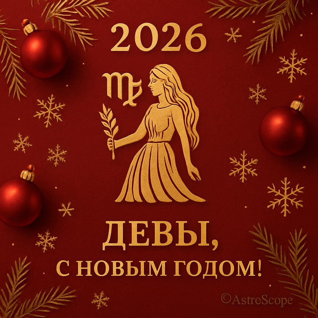 Дева — поздравление с Новым 2026 годом | AstroScope