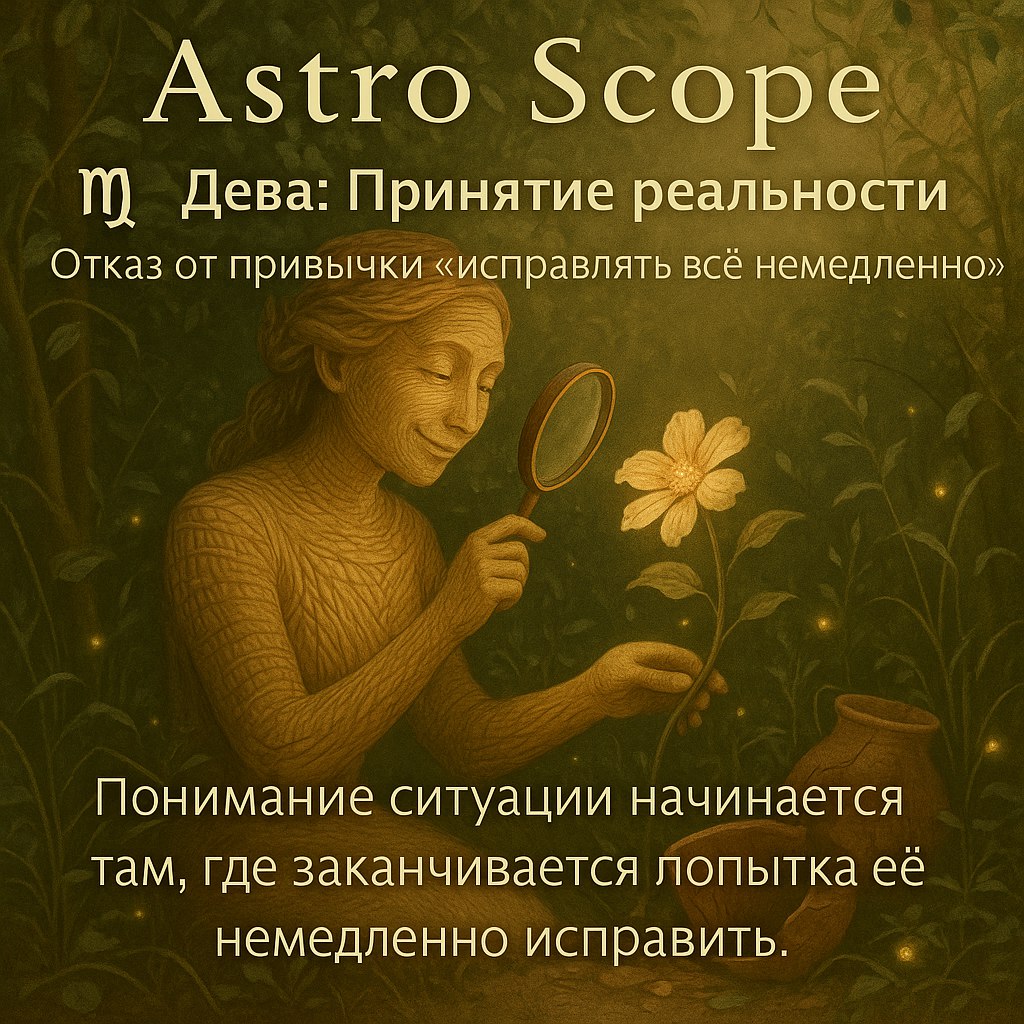 ♍ Дева: День принятия реальности Отказ от привычки «исправлять всё немедленно»