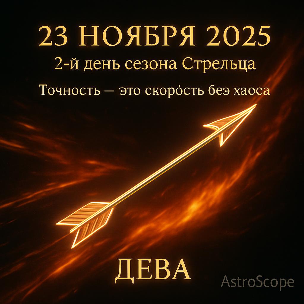 Дева 23 ноября 2025 — 2-й день сезона Стрельца