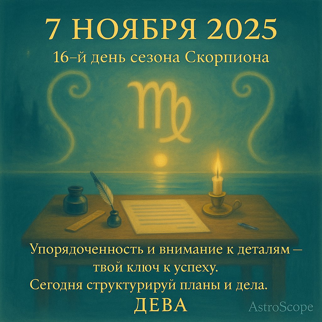 Дева 7 ноября 2025 — сила порядка и фокус на деталях