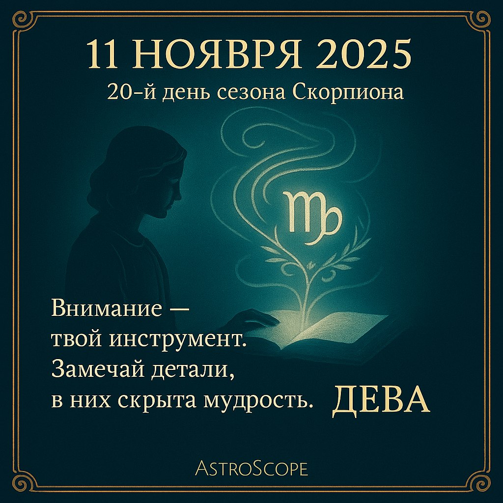 ♍ Дева 11 ноября 2025 — сила в деталях и внимании