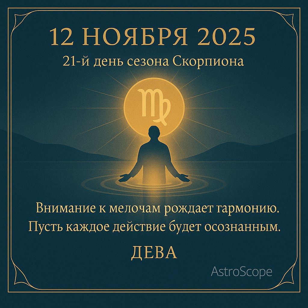 ♍ Дева 12 ноября 2025 — Гармония в деталях