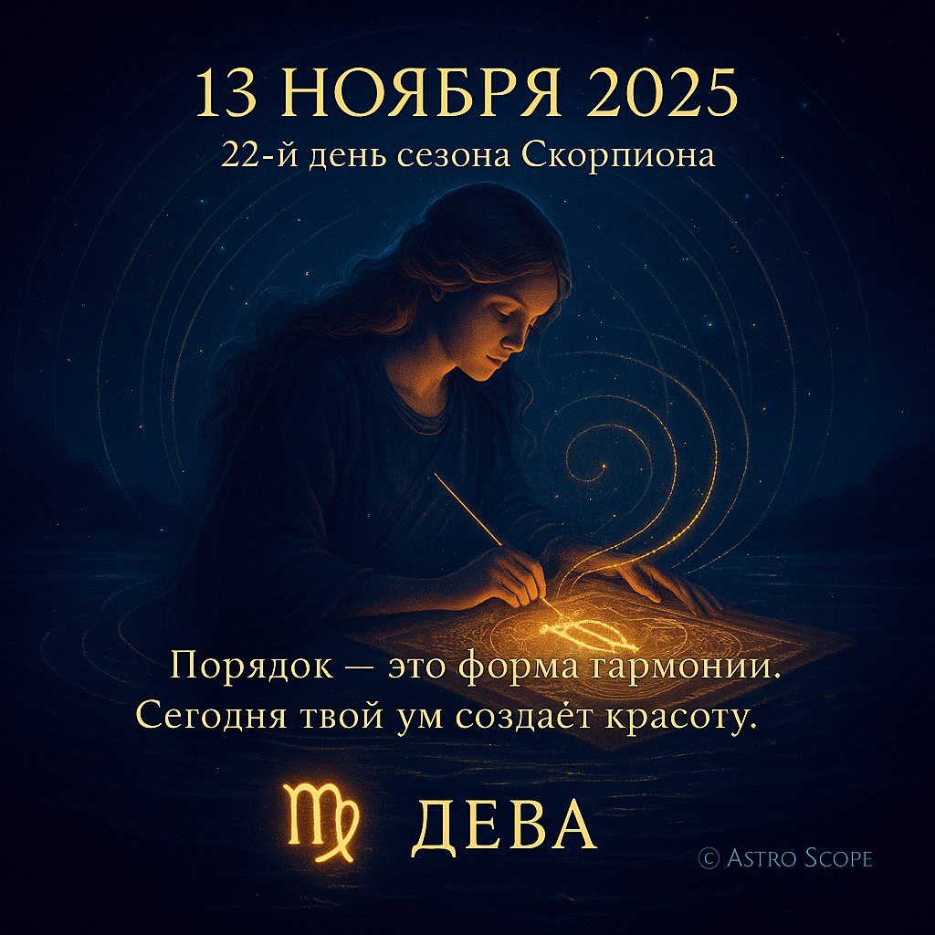 Дева 13 ноября 2025 — день ясности мыслей и внутренней гармонии