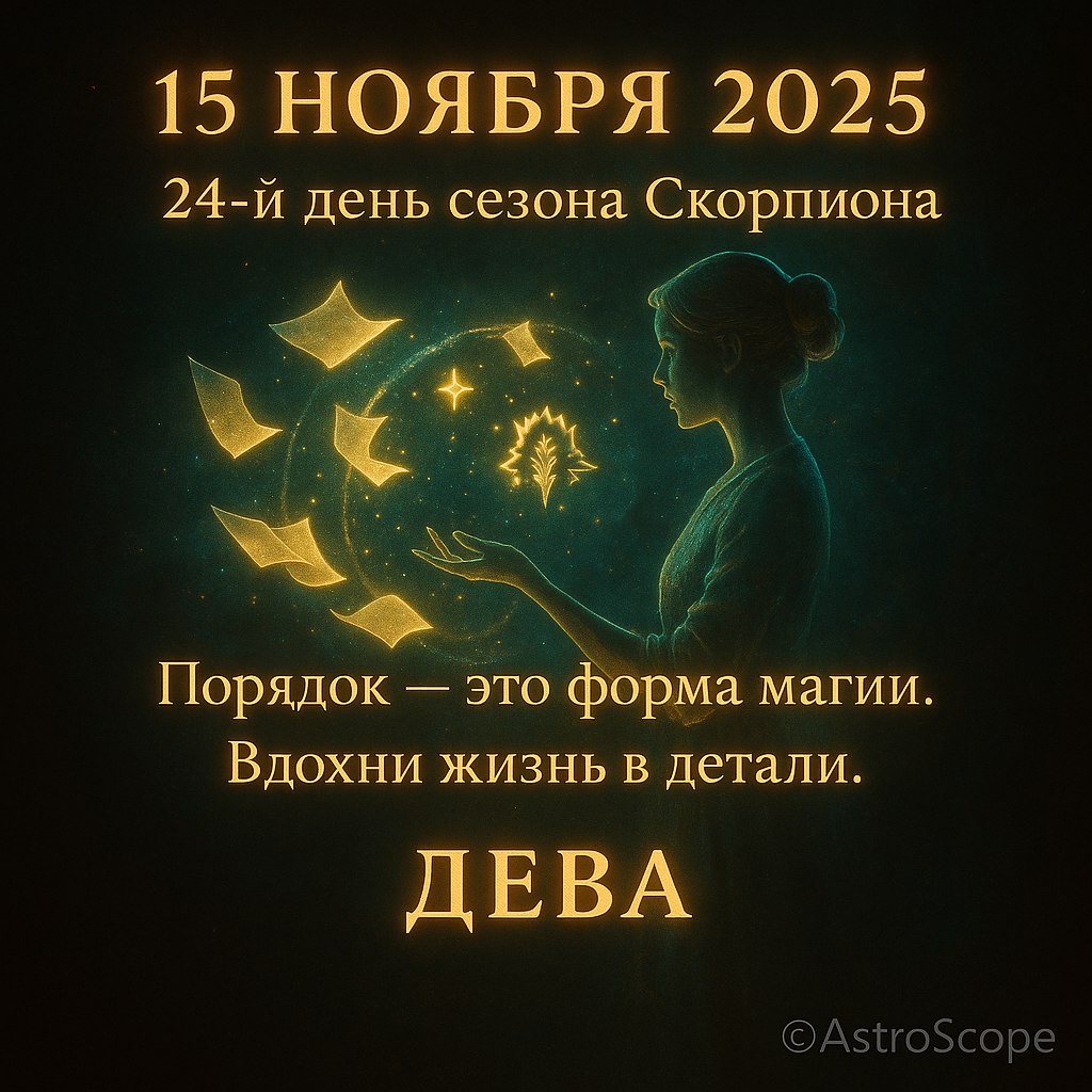 Дева 15 ноября 2025 — найди магию в порядке