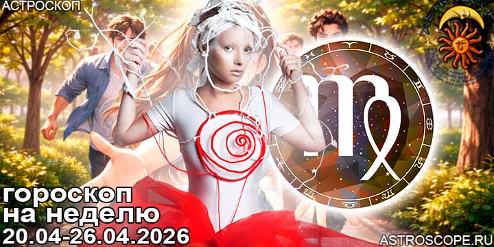 Дева и ваш гороскоп на неделю по аспектам периода с 20 апреля по 26 апреля 2026