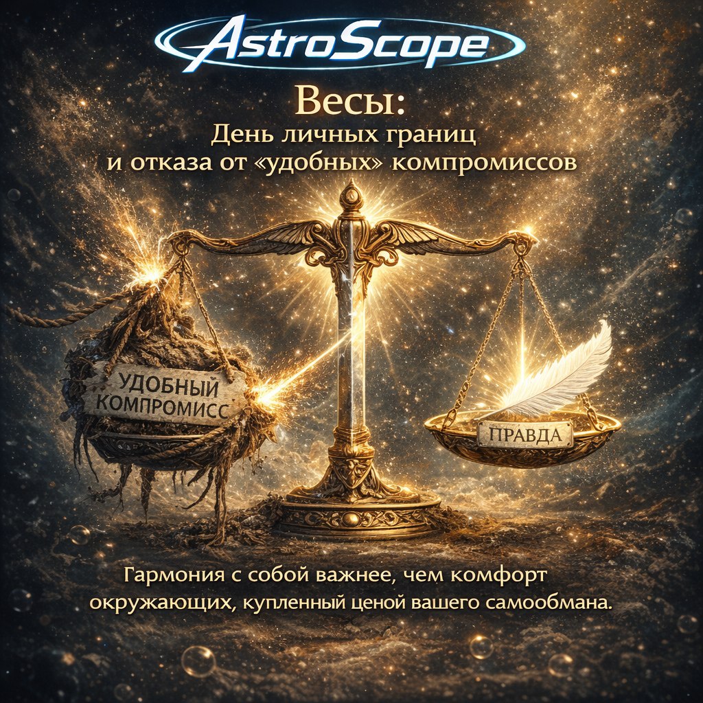 Символические весы, где перо правды перевешивает тяжесть фальшивых обязательств — AstroScope