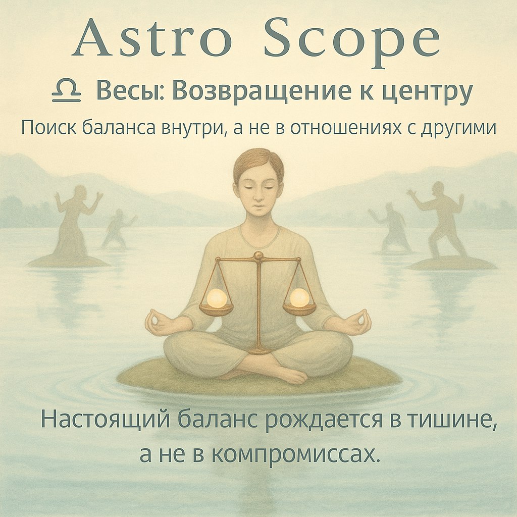 ♎ Весы: День возвращения к центру Поиск баланса внутри, а не в отношениях с другими