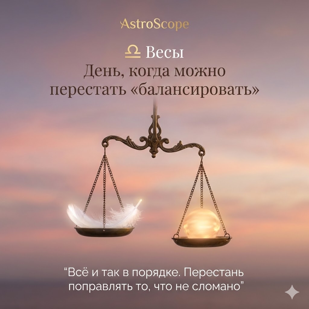 Весы 17 февраля: День, когда можно перестать «балансировать»
