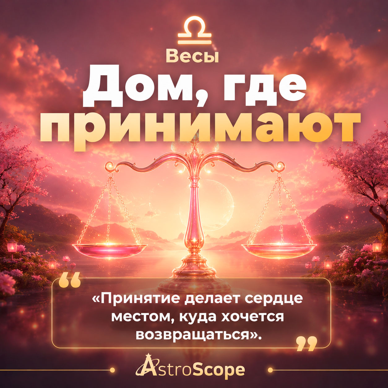 ♎ Весы, энергия 19 июля: Дом, где принимают