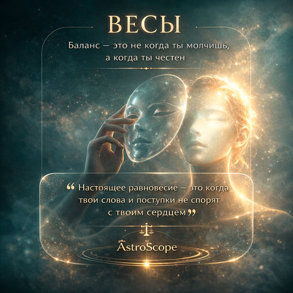 Весы 1 марта: Баланс — это не когда ты молчишь, а когда ты честен