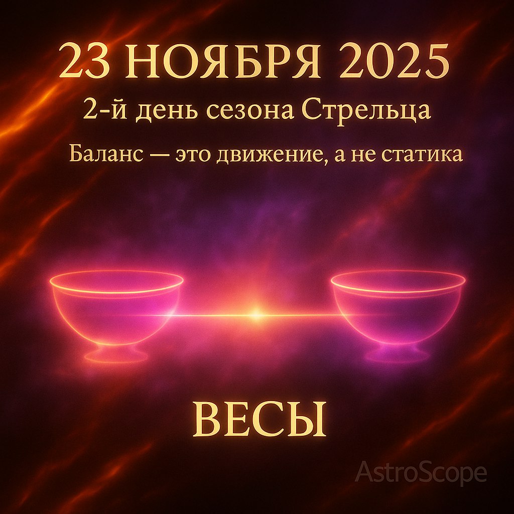 Весы 23 ноября 2025 — 2-й день сезона Стрельца