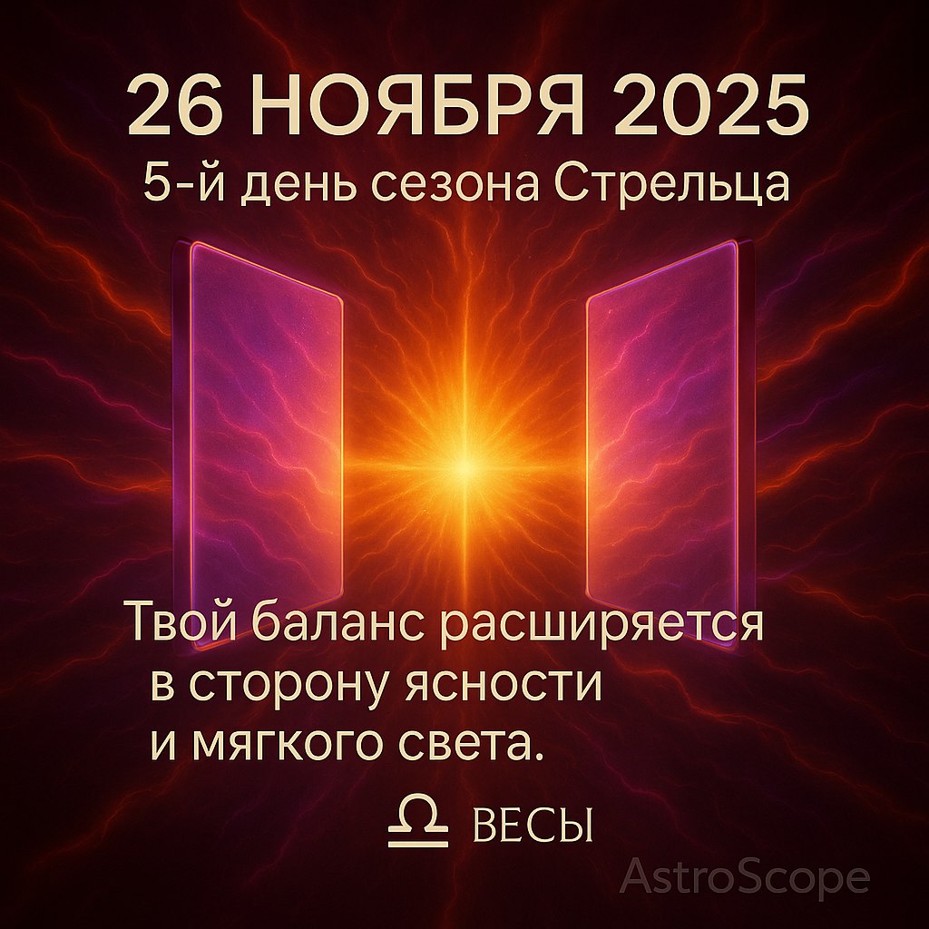 ♎ Весы 26 ноября 2025 — баланс между светом и ясностью