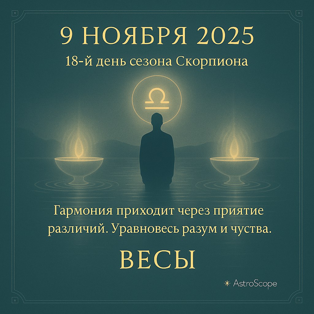 День баланса души и разума — энергия Весов 9 ноября 2025