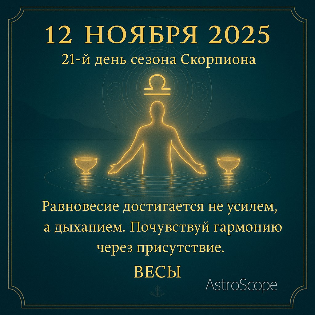 ♍ Весы 12 ноября 2025 — Дыхание равновесия
