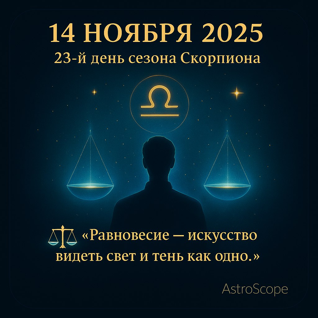 Весы 14 ноября 2025 — день внутренней гармонии и осознанного выбора