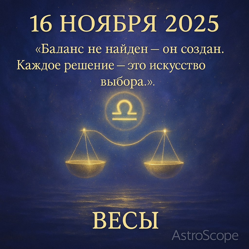 Весы 16 ноября 2025 — день поиска внутреннего равновесия