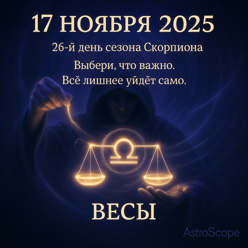 ♎ Весы 17 ноября 2025 — день внутреннего выбора и освобождения от лишнего